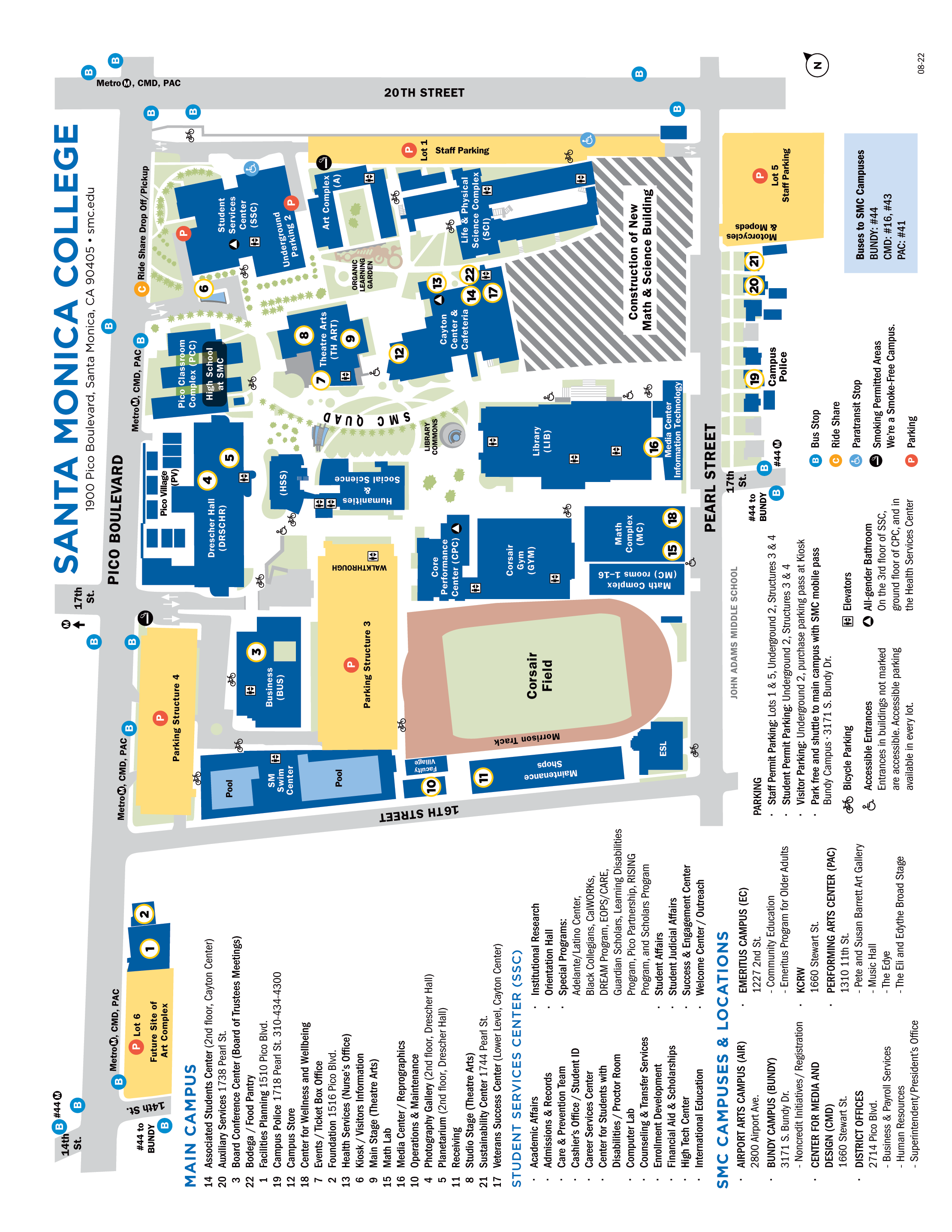 Main Campus Map Santa Monica College   SMCcatalog CampusMap 